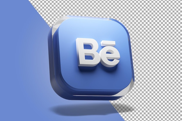 Behance logo renderização 3d isolada