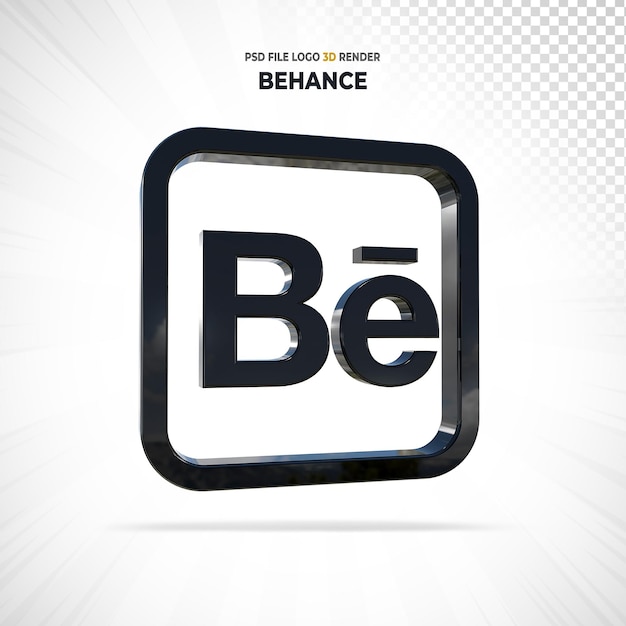 Behance logo style social media 3d render