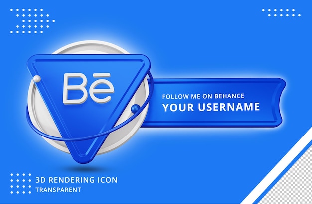 Behance-profilsymbol in 3d-rendering isoliert