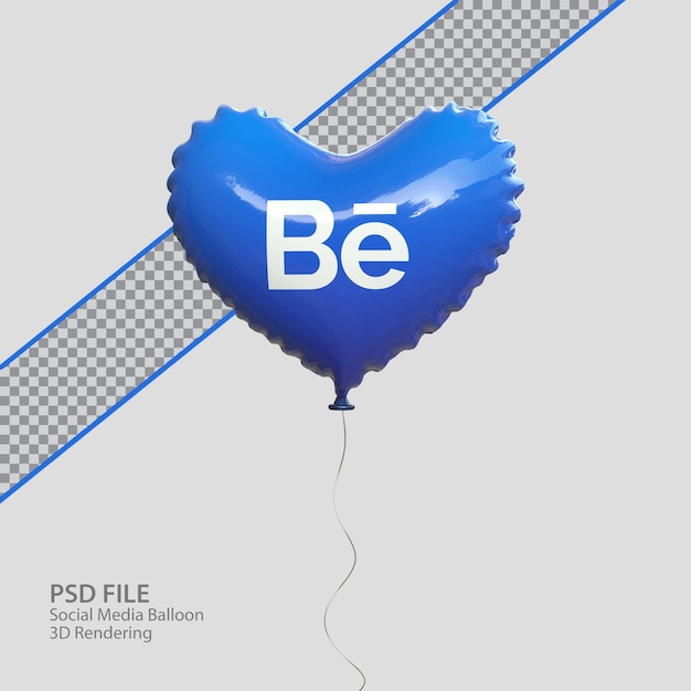 PSD behance social 3d com estilo balão