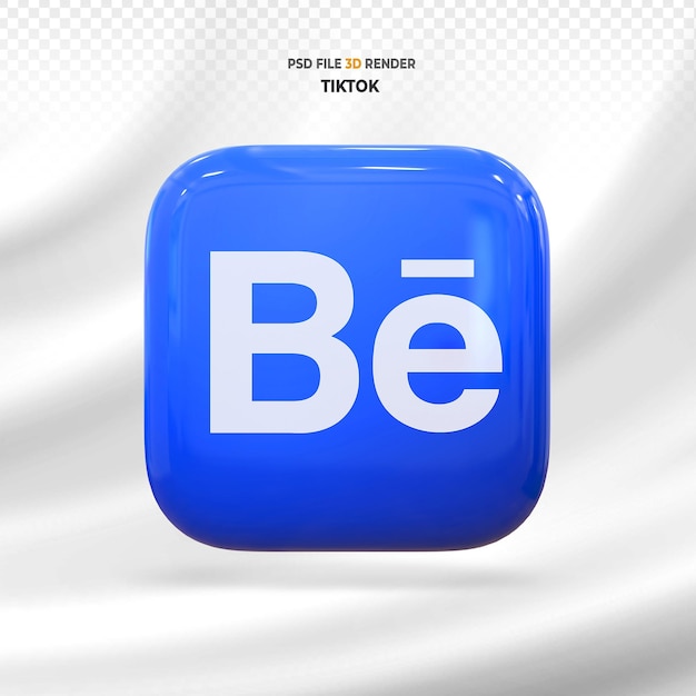 PSD behance social media logo 3d render