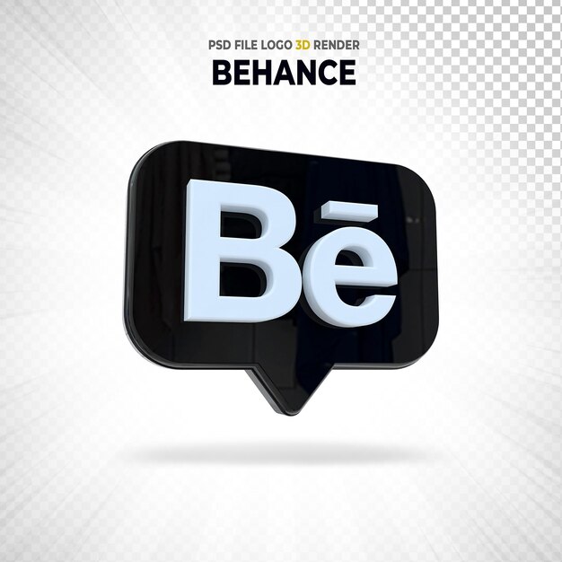 Behance Social Media Logo Style 3D Render