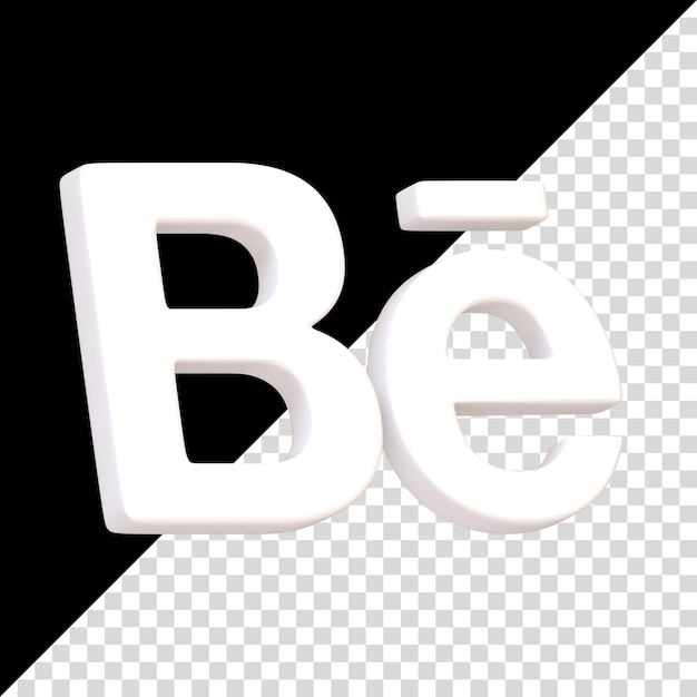 PSD behance-symbol isoliert auf schwarzem hintergrund. be-buchstaben-logo. social-media-app-button-logo-zeichen