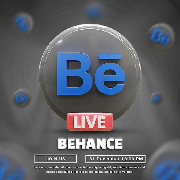 Behance vorlage für live-social-media-werbebeiträge oder behance-social-media-werbebeiträge