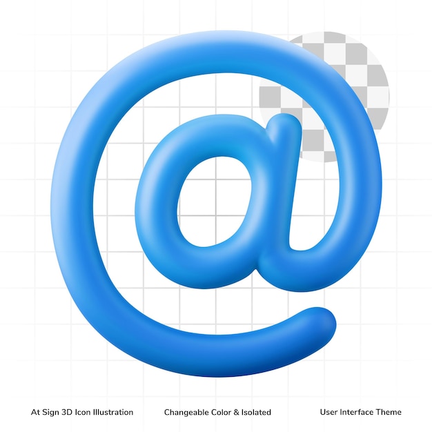 PSD bei zeichen e-mail-adresse symbol benutzeroberfläche thema 3d-icon-rendering editierbar isoliert