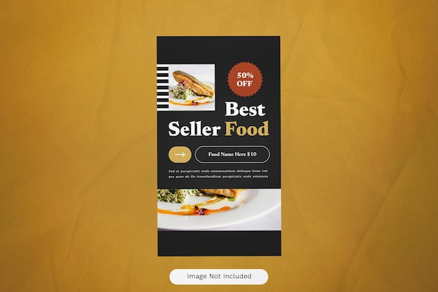 PSD beige flat design food promo instagram story 08