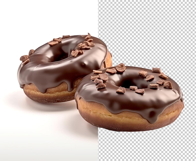 Beignets au chocolat en gros plan sur fond transparent avec fichier png Fond découpé