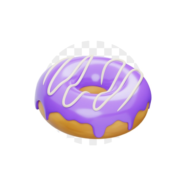 PSD des beignets au chocolat violet en 3d