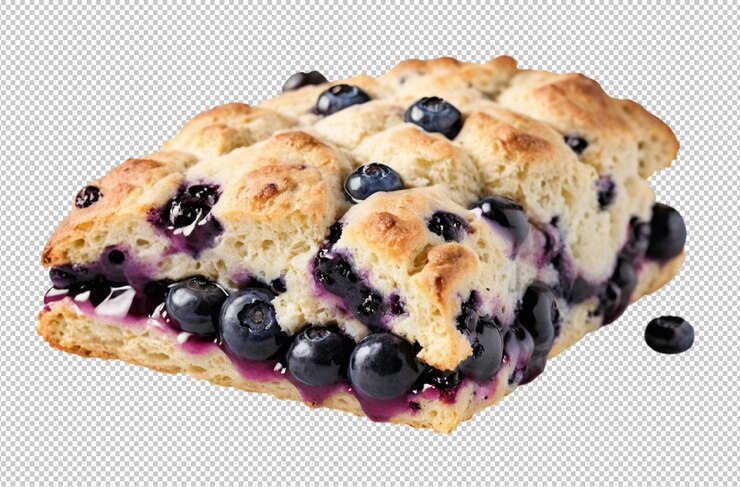 PSD des beignets de bleuets cuits au four chauds et floconnants