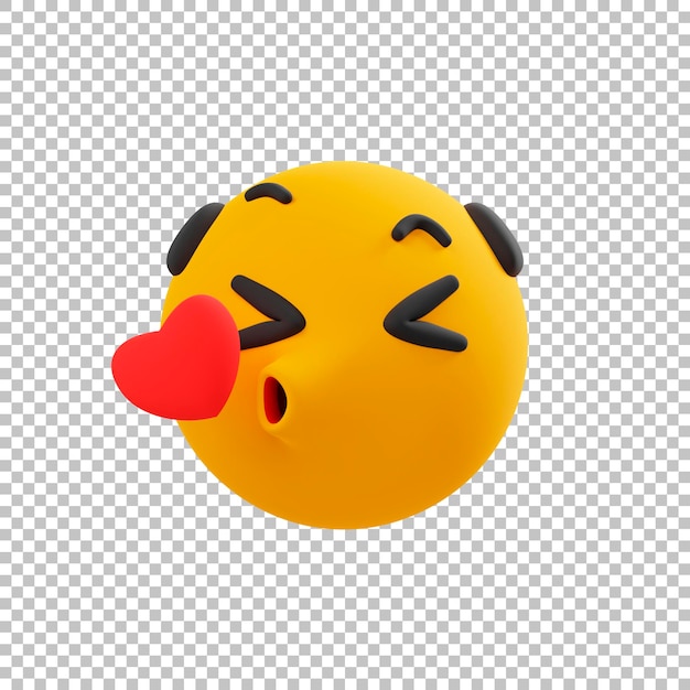 PSD beijo emoticon ícone 3d emoji