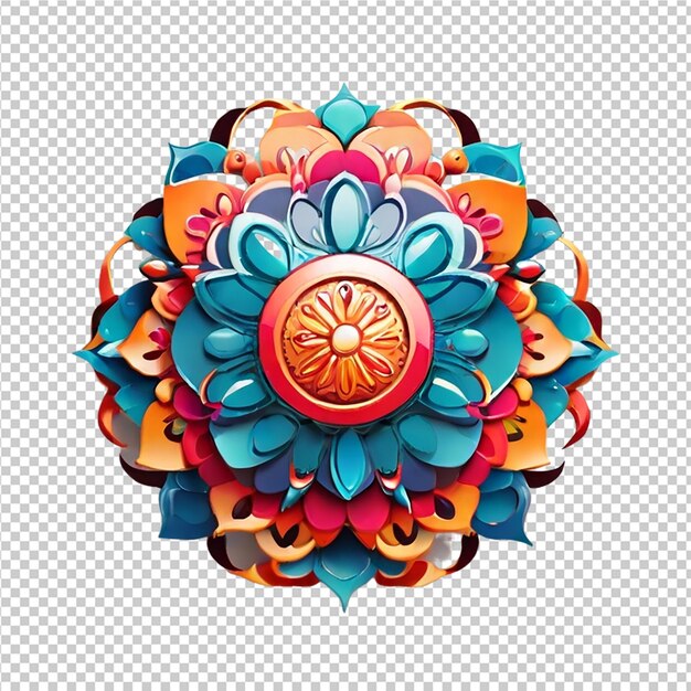 PSD bel élément de conception de mandala avec un motif isolé sur un fond transparent