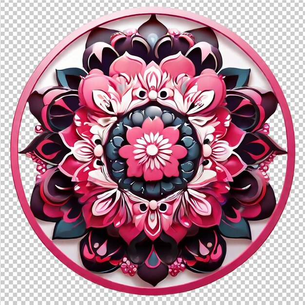 PSD bel élément de conception de mandala avec un motif isolé sur un fond transparent