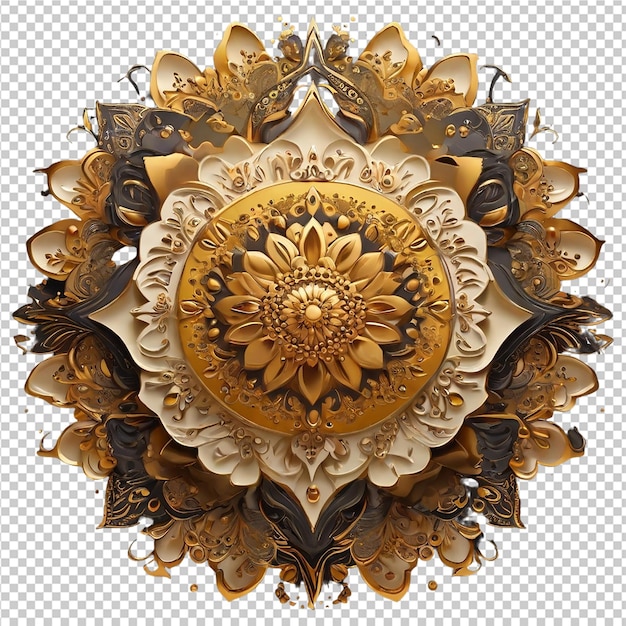 PSD bel élément de conception de mandala avec un motif isolé sur un fond transparent