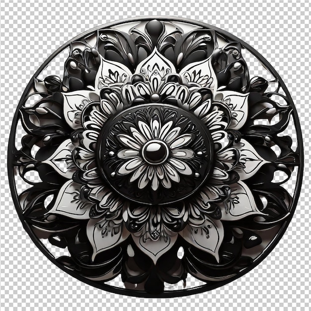 PSD bel élément de conception de mandala avec un motif isolé sur un fond transparent