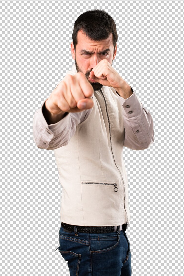PSD bel homme avec gilet de combat