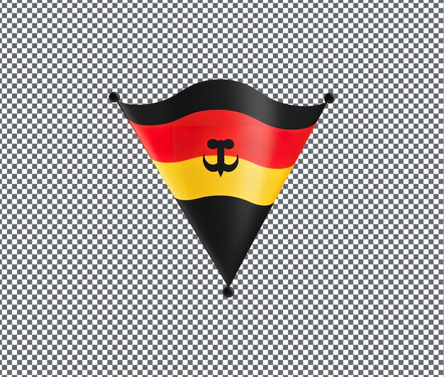 PSD bela bandeira alemã isolada em fundo transparente