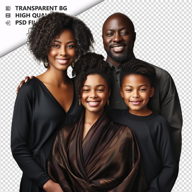 PSD bela família negra estilo ultra realista
