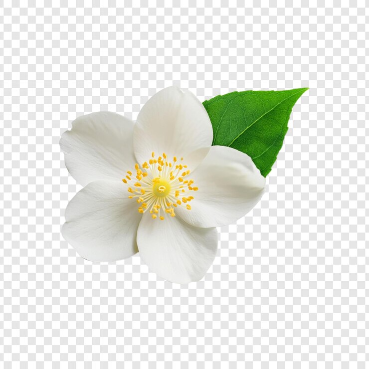 PSD bela flor de jasmim branca isolada em fundo transparente