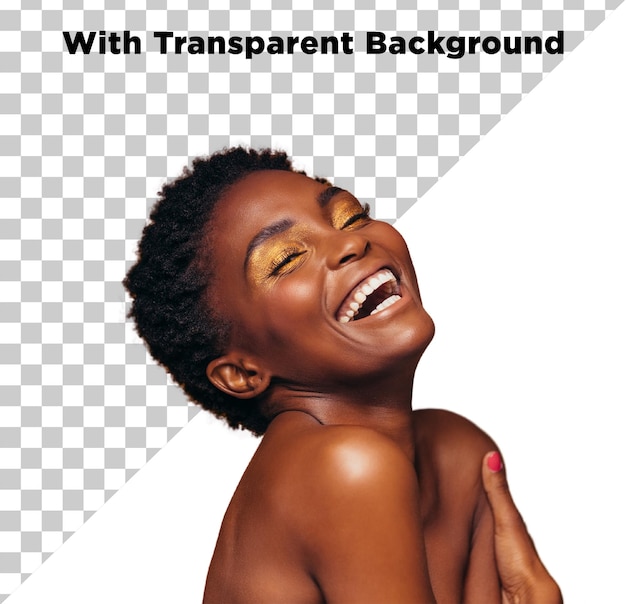 Bela garota sorrindo em fundo transparente isolado