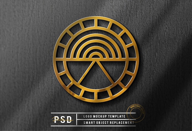 PSD bela maquete de logotipo dourado de luxo