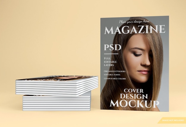 Bela maquete de revista em renderização 3D