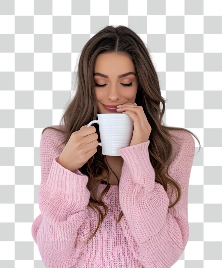 PSD bela modelo de mulher fundo transparente