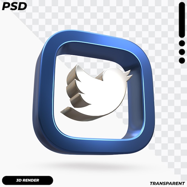 Bela renderização do logotipo do twitter