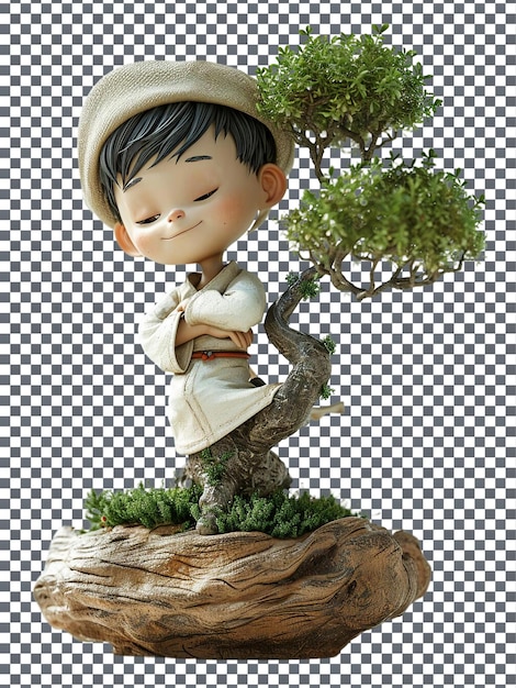 Belas árvores bonsai japonesas isoladas em fundo transparente