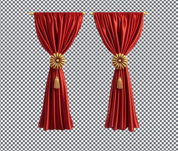 PSD belas cortinas valances isoladas em fundo transparente