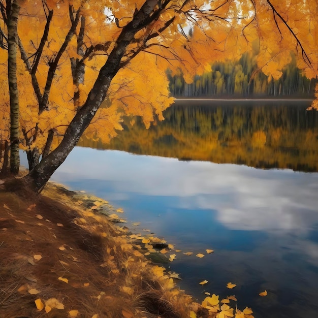 PSD belas paisagens na estação de outono aigenerado
