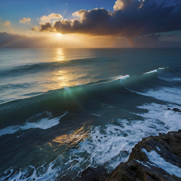 PSD belas paisagens oceânicas