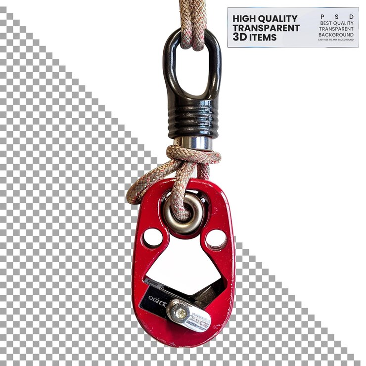 PSD belay device strumento meccanico per il controllo su sfondo trasparente