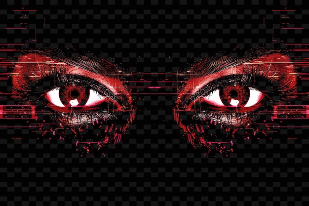 PSD beleuchtete neon-augen, die starrt, glitched eye textur material y2k textur form hintergrund dekor kunst