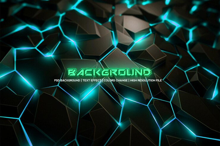 PSD beleuchtete perspektiven geometrische abstract hintergrund mit tosca neonlicht und neon-text-effekt