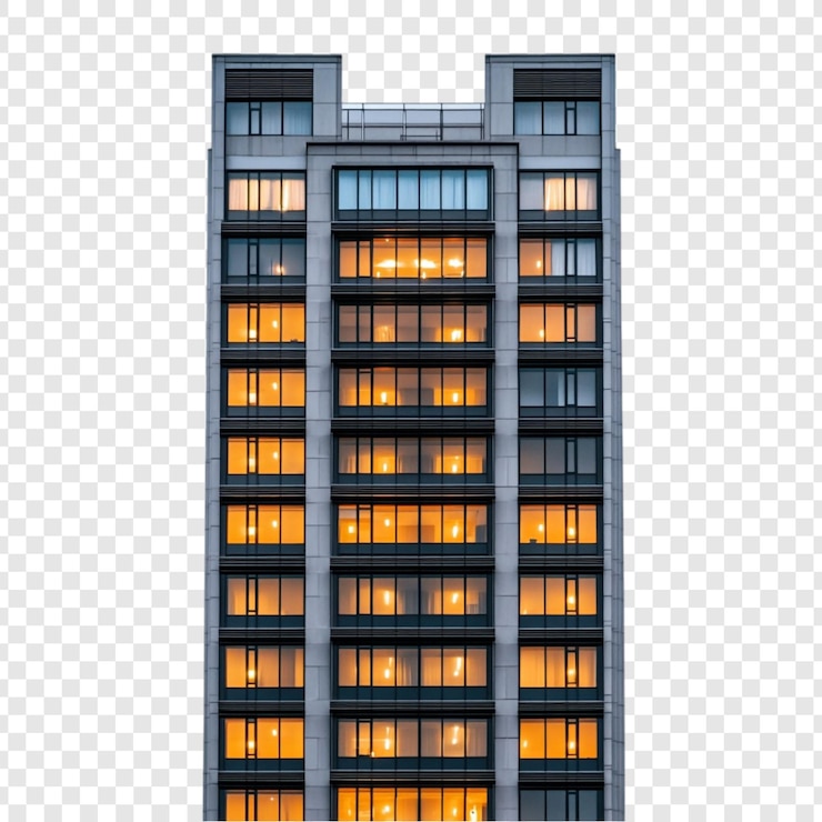 PSD beleuchtetes wohnhaus in der nacht