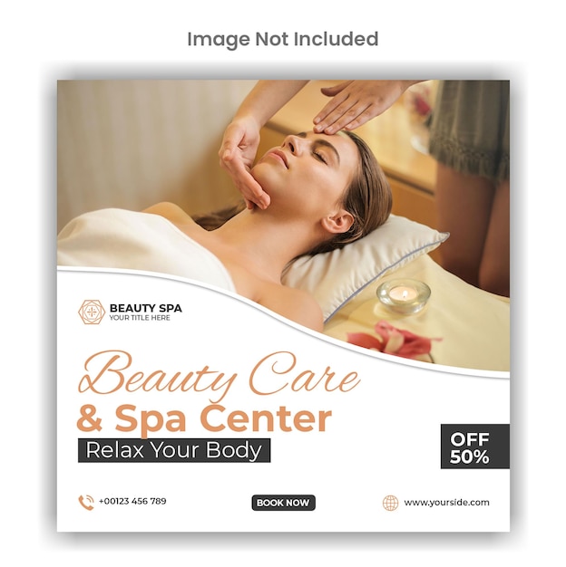 Beleza e spa redes sociais ou design de modelo de postagem no Instagram