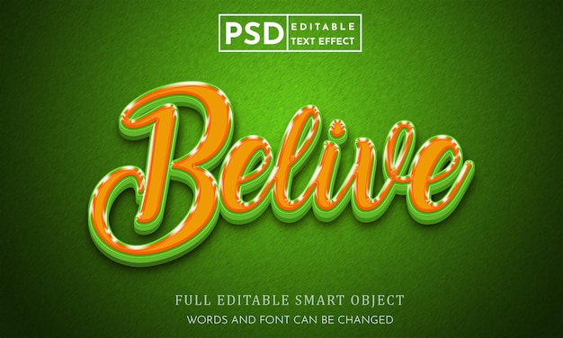 Belive editierbarer 3D-Texteffekt