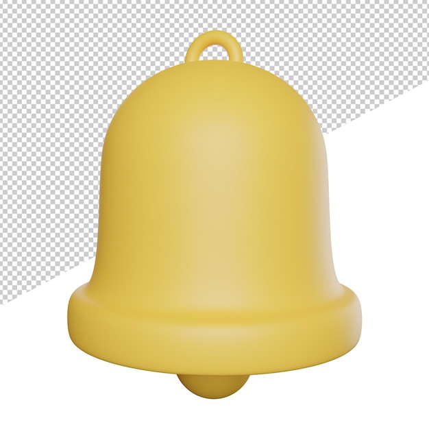Bell Notification Warning side view 3d rendering icon illustration on transparent background