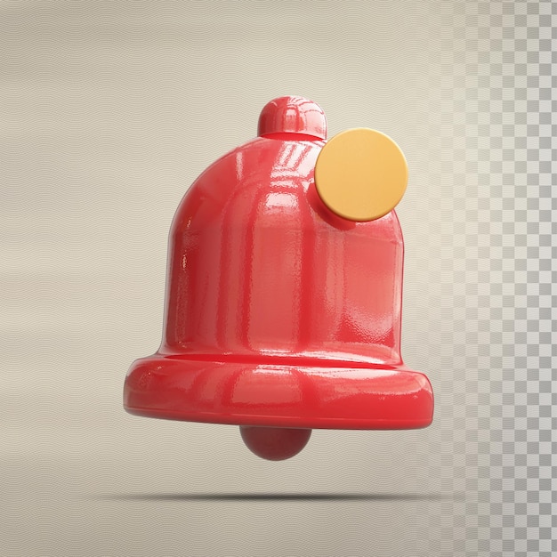 Bell Red mit Benachrichtigung 3D-Rendering