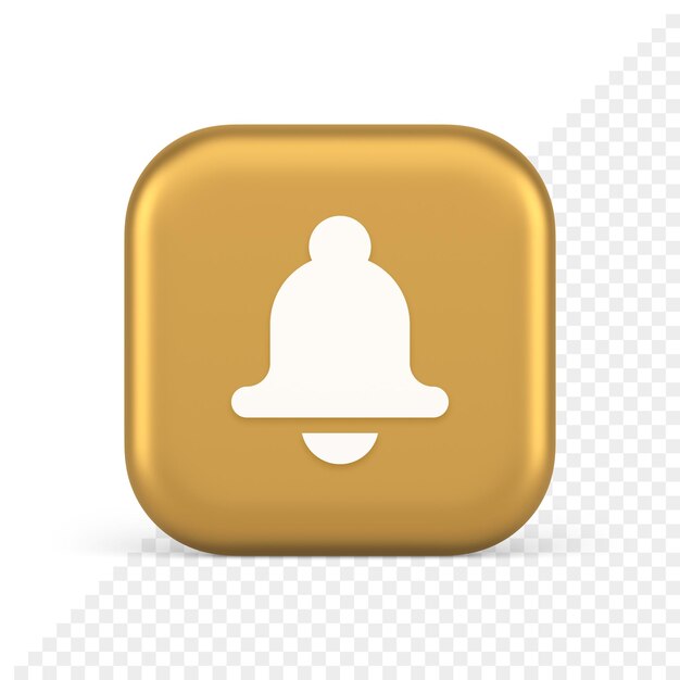 Bell ring audio sonido botón señal push recordatorio ciberespacio interfaz notificación 3d icono
