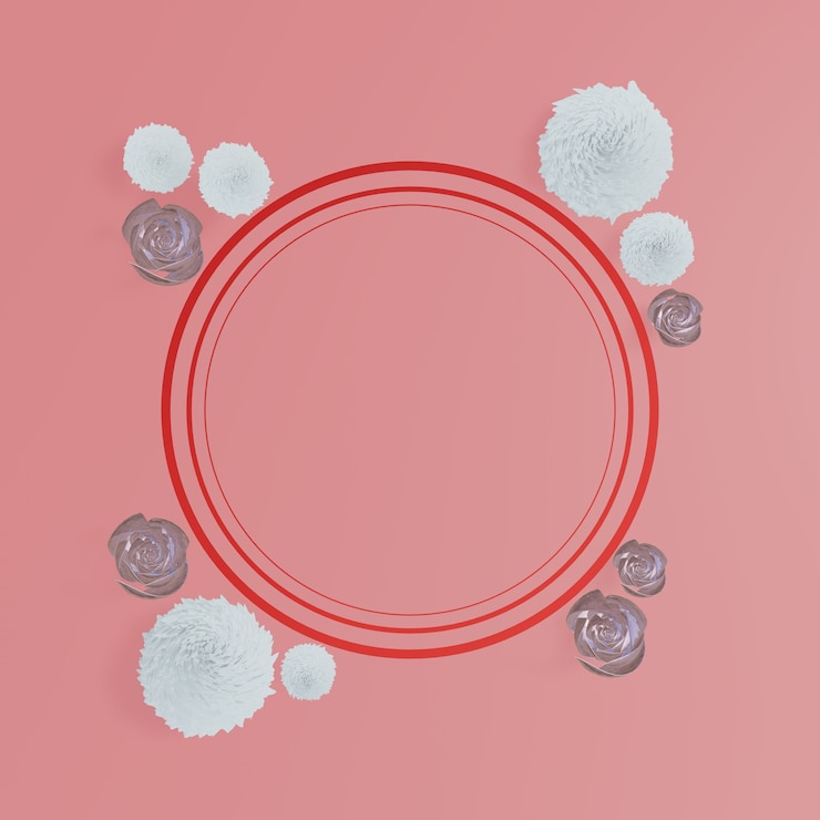 PSD bella cornice floreale con rose e astri