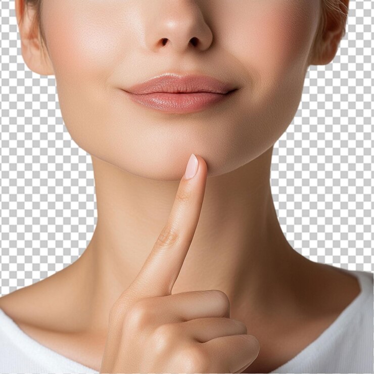 PSD bella mujer asiática aislada en fondo blanco concepto de belleza asiática