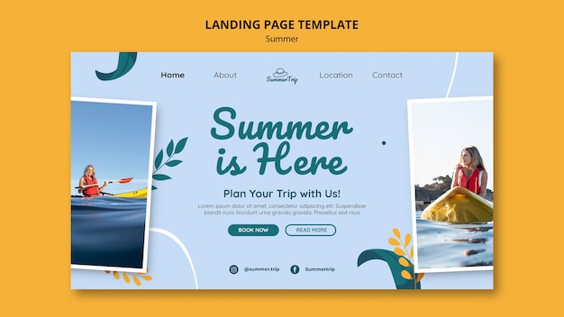 Bella pagina di destinazione del modello estivo