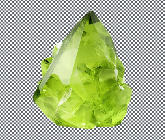 Bella pietra Peridoto isolata su sfondo trasparente