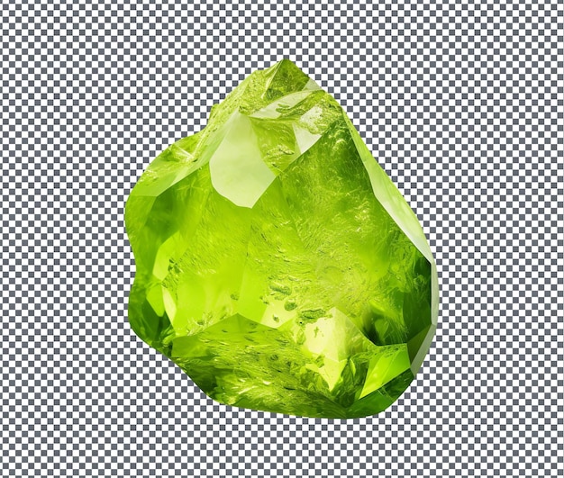 Bella pietra Peridoto isolata su sfondo trasparente