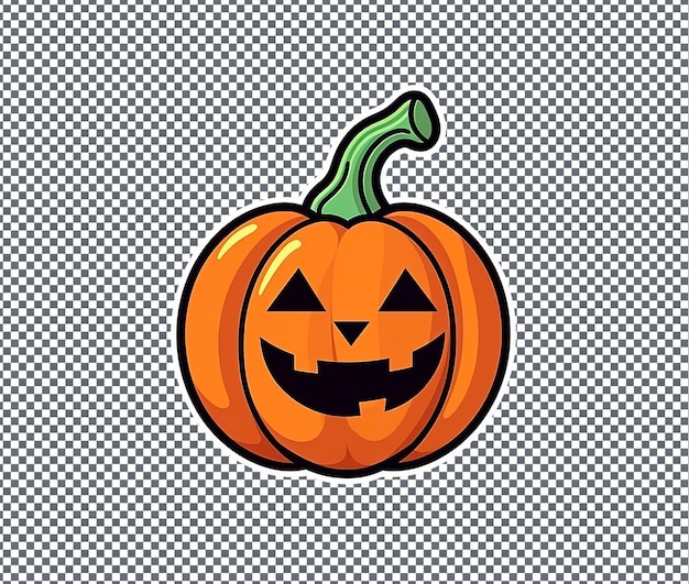 Bella zucca piatta di Halloween isolata su uno sfondo trasparente