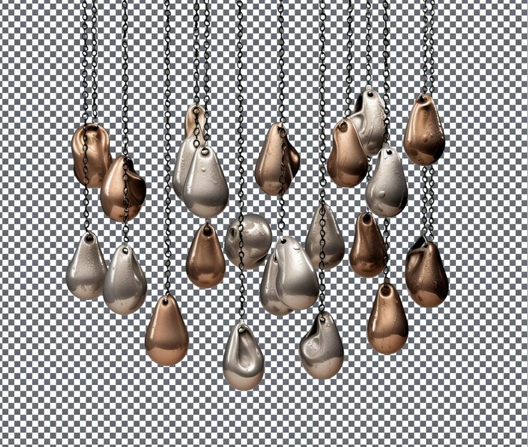 PSD bellas cadenas de lluvia diy aisladas en un fondo transparente