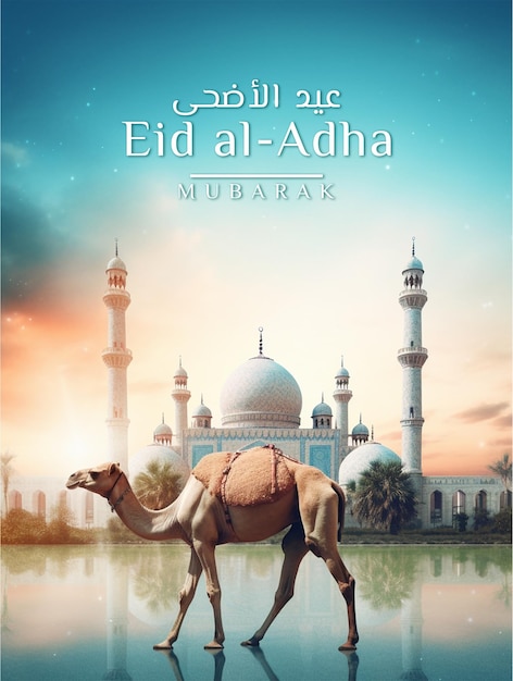 Belle carte de voeux Eid Al Adha Mubarak Eid Mubarak