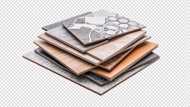 Une belle collection de carreaux de céramique à motifs isolés sur un fond blanc parfait pour l'aménagement d'intérieur et les projets de rénovation de maisons