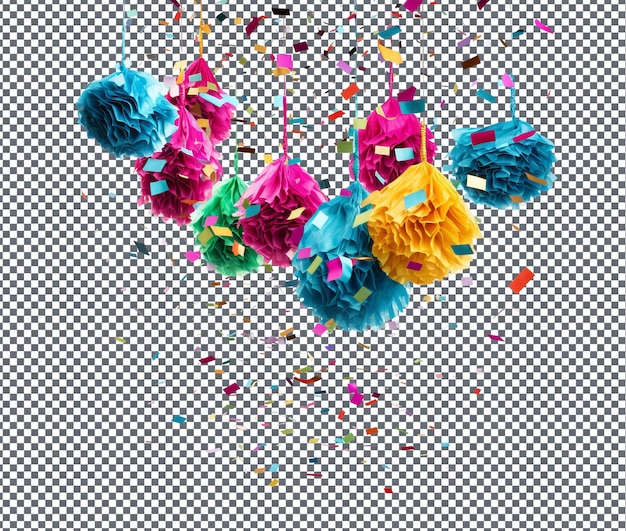 Belle confetti riempite isolate su uno sfondo trasparente